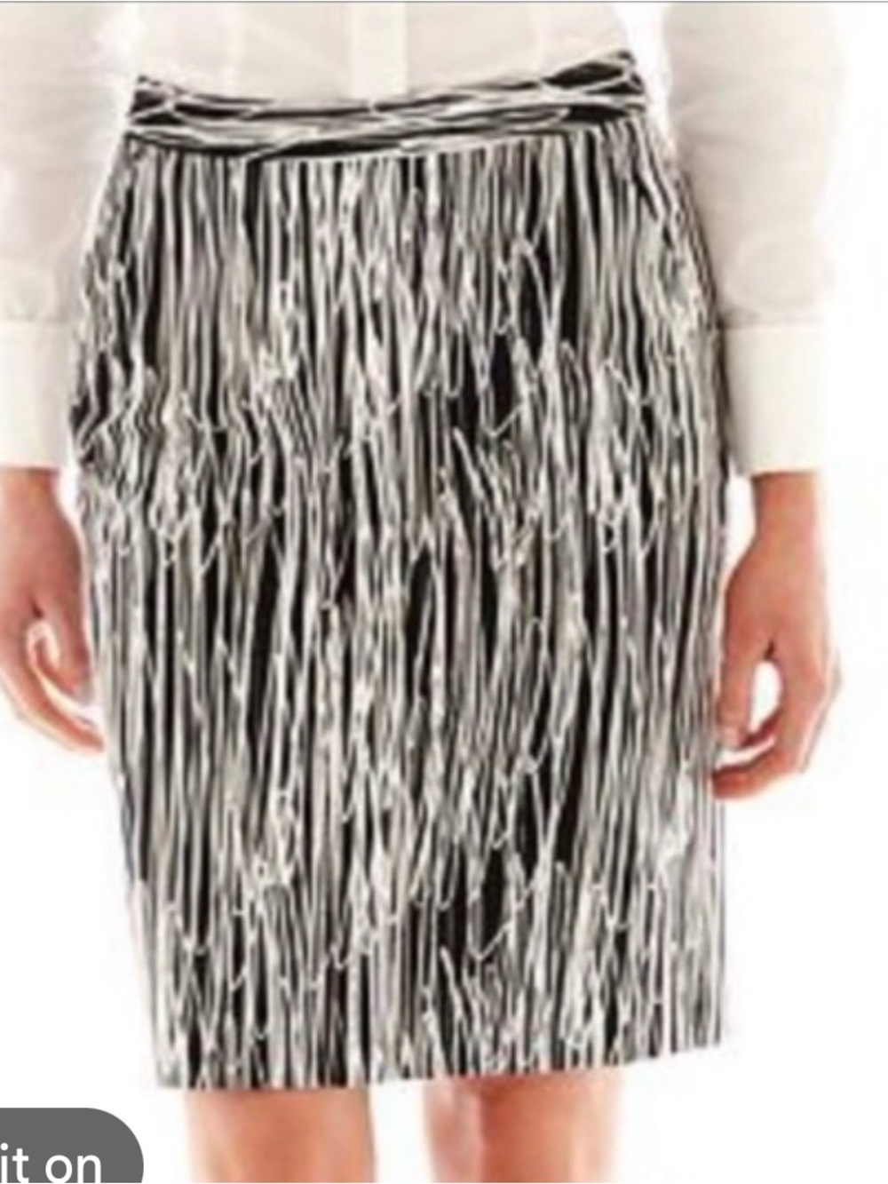 Worthington Black & White Scribble Print Mini Skirt